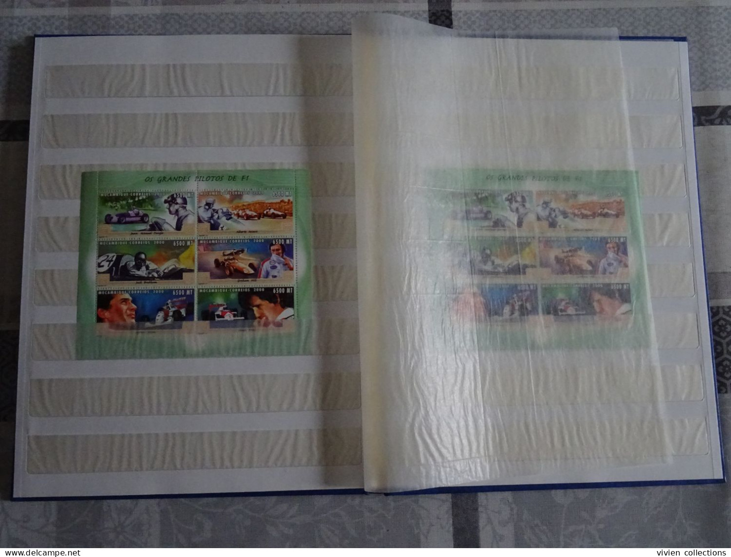 Formule I Ayrton Senna collection en album avec boitier 26 blocs dont série timbres or et argent dentelés / non dentelés