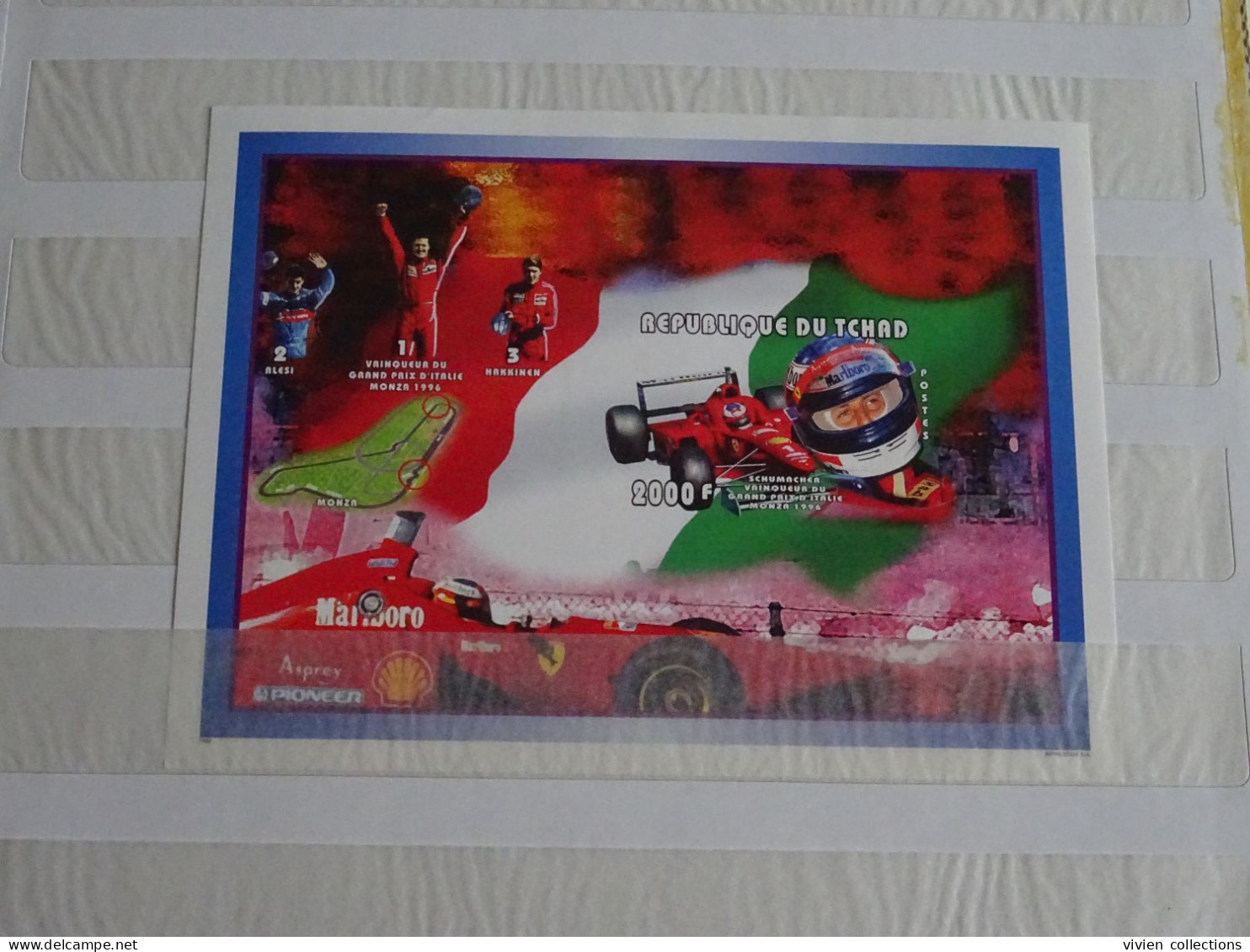 Formule I Ayrton Senna collection en album avec boitier 26 blocs dont série timbres or et argent dentelés / non dentelés