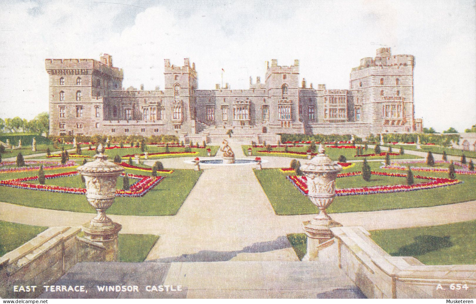 United Kingdom PPC East Terrace, Windsor Castle A 654 'Art Colour' WIMBLEDON 1957 To Sweden (2 Scans) - Windsor Castle