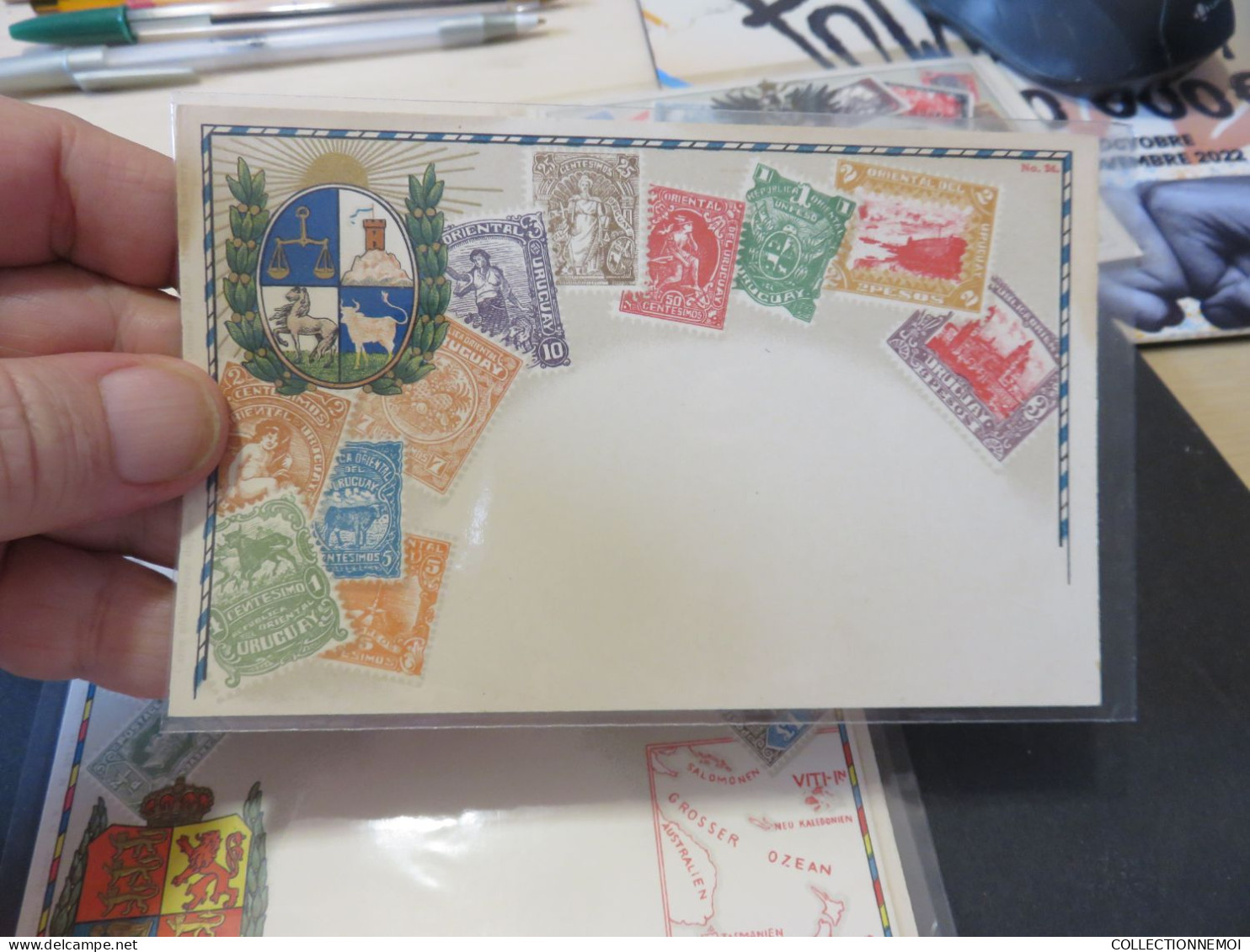 5 Cartes De Timbres Sur Cartes - Briefmarken (Abbildungen)