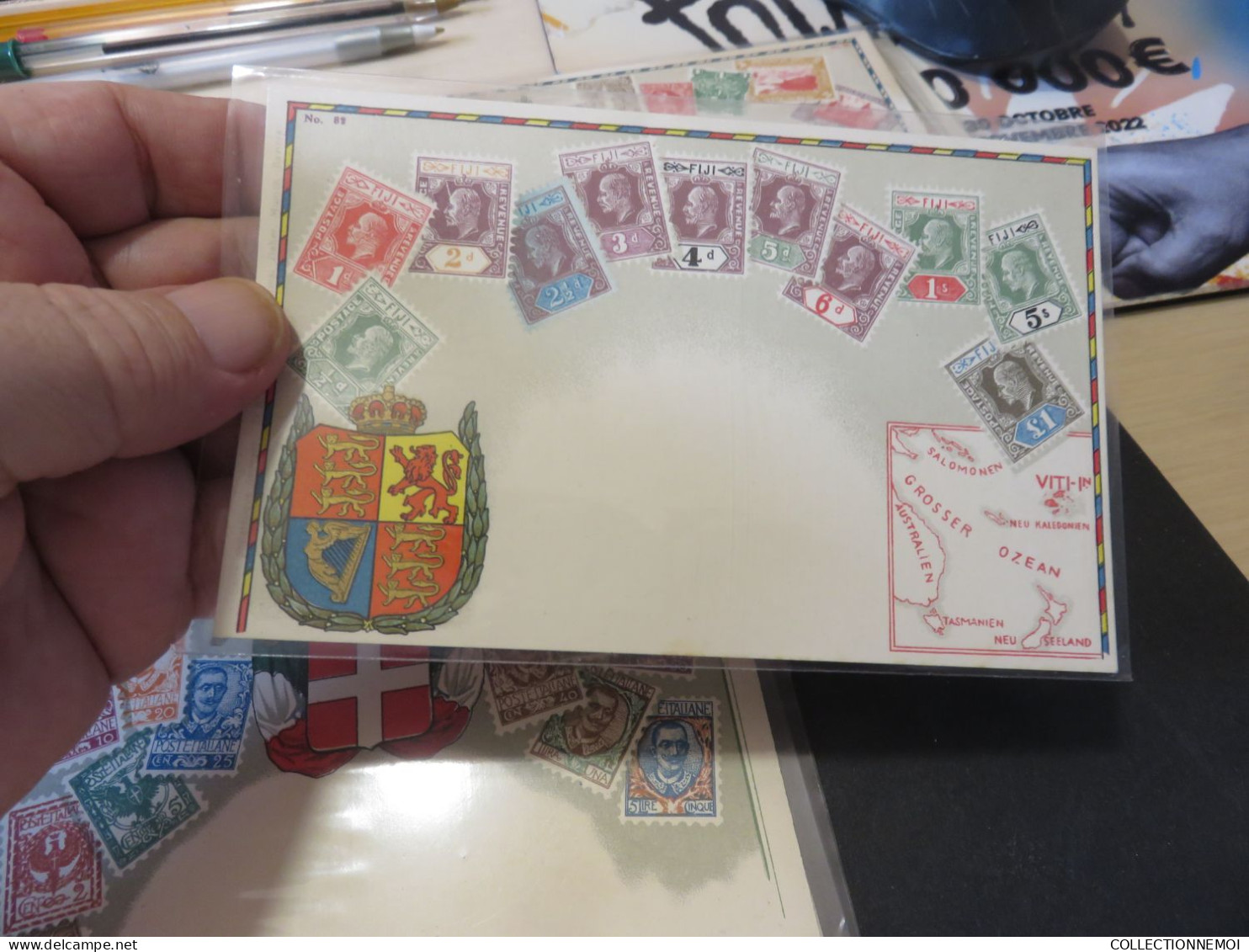 5 Cartes De Timbres Sur Cartes - Briefmarken (Abbildungen)