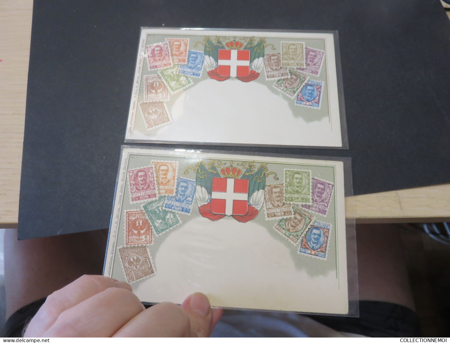 5 cartes de timbres sur cartes