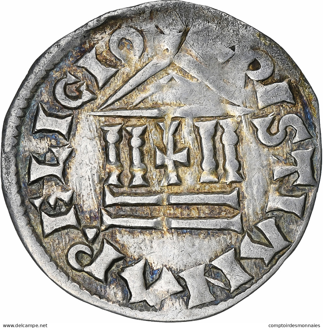 France, Louis Le Pieux, Denier Au Temple, 814-840, Argent, TTB+ - Altri & Non Classificati