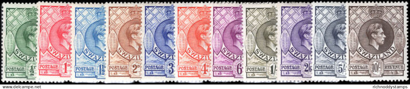 Swaziland 1938-54 Set (mixed PERfs) Lightly Mounted Mint. - Swasiland (...-1967)