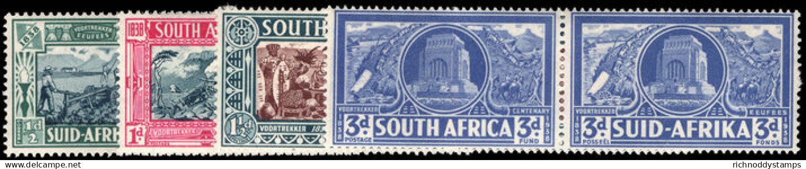 South Africa 1938 Voortrekker Centenary Memorial Fund  (1x1&#189;d With Small Thin) Lightly Mounted Mint. - Unused Stamps