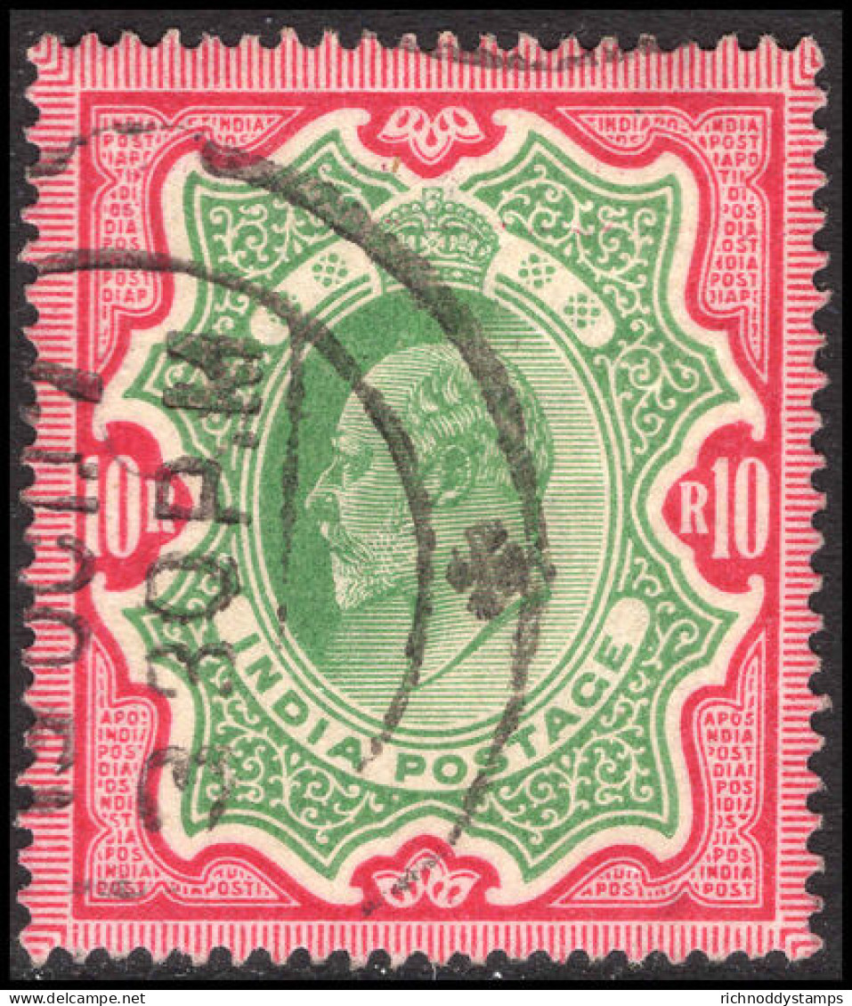 India 1902 10r Green And Carmine Fine Used. - 1902-11 King Edward VII