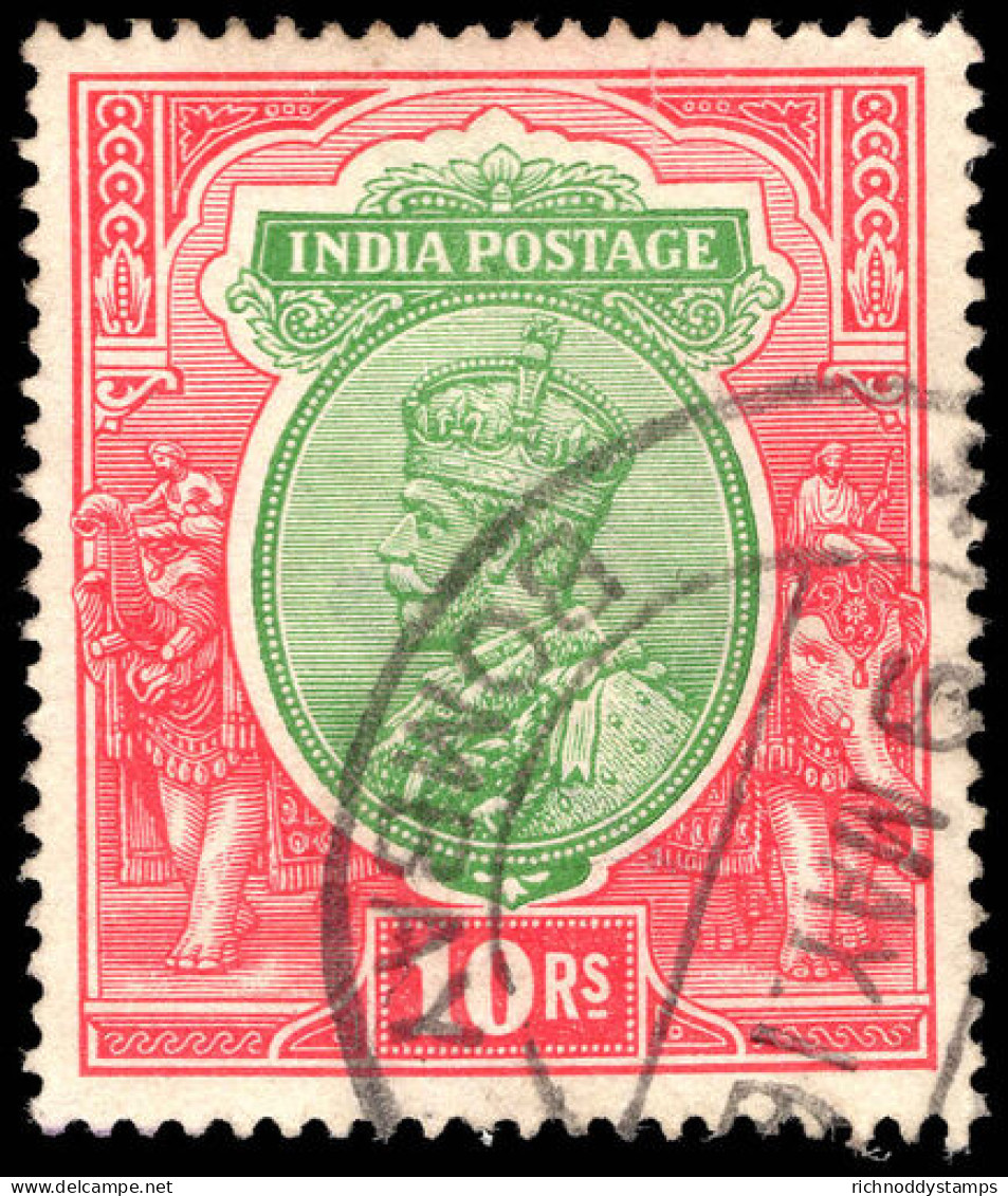 India 1911-25 10r Green And Scarlet Fine Used. - 1911-35 King George V