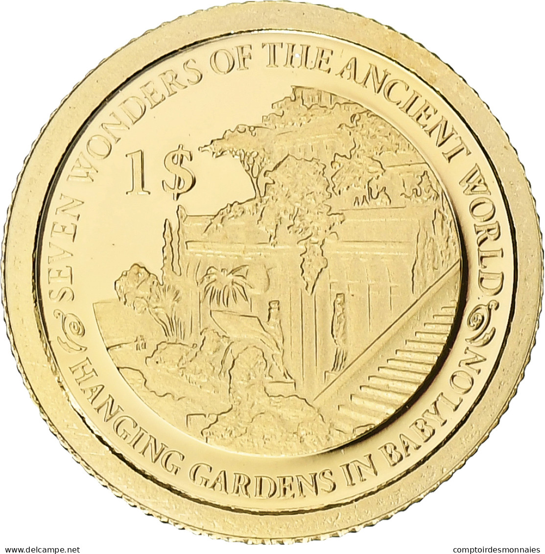 Îles Salomon, Dollar, Jardins Suspendus De Babylone, 2013, BE, Or, FDC - Solomon Islands