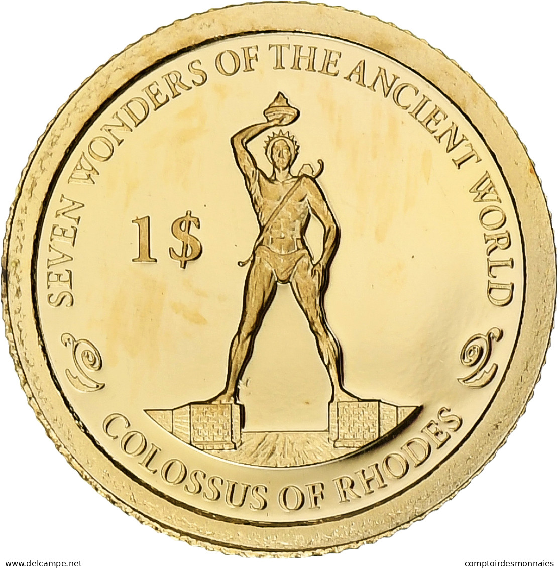 Îles Salomon, Dollar, Colosse De Rhodes, 2013, BE, Or, FDC - Salomon