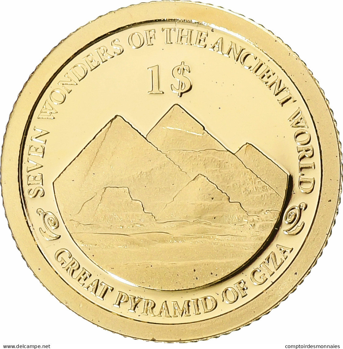 Îles Salomon, Dollar, Les Pyramides De Gizeh, 2013, BE, Or, FDC - Salomon