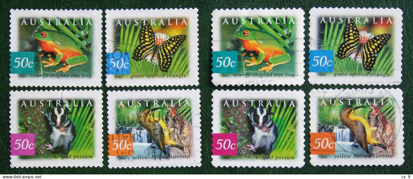 Nature Rainforest Frog Possum Butterfly 2003 Mi 2241-2244 BA +BC Used Gebruikt Oblitere Australia Australien Australie - Usati