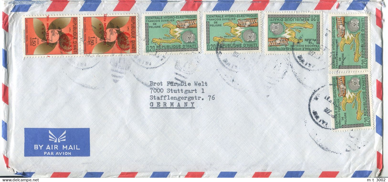 Cover Haiti 1971 Port-Aux-Province Overprint U.P.U. - Haïti