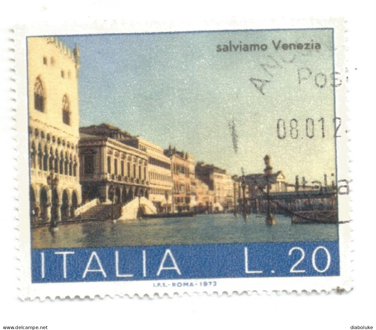 (REPUBBLICA ITALIANA) 1973, SALVIAMO VENEZIA - 1 Francobollo Usato - Annate Complete