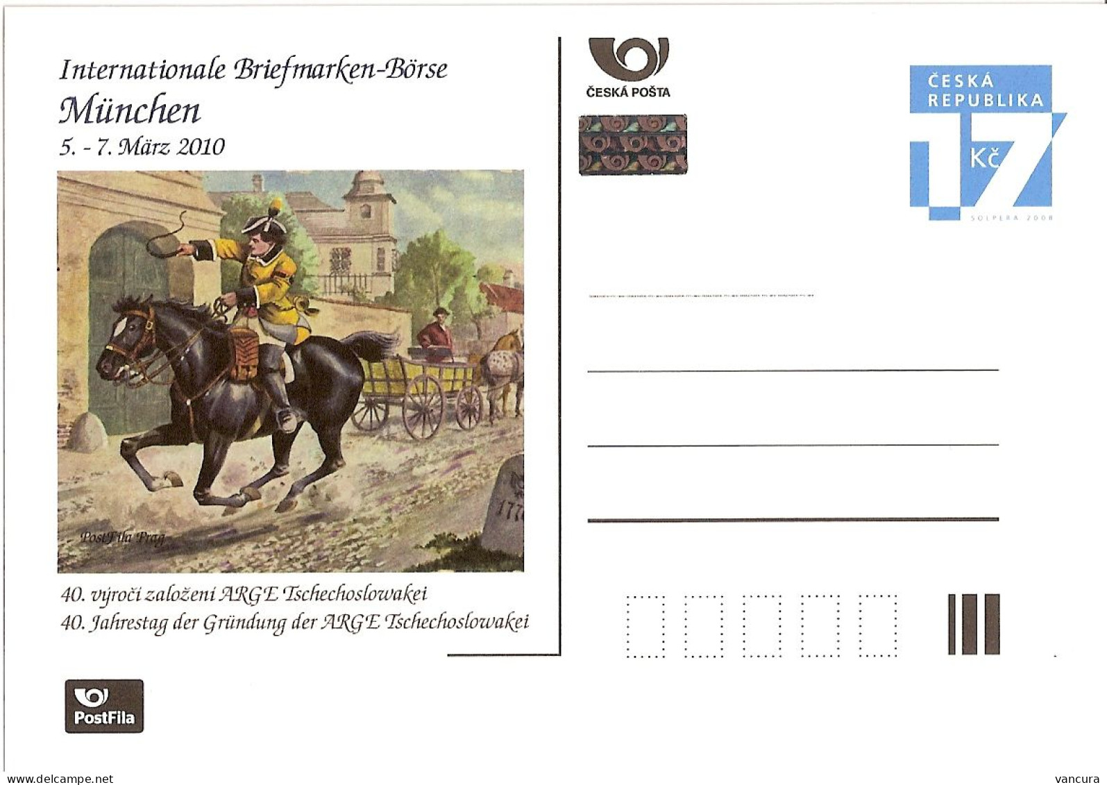 CDV A 173 Czech Republic München Boerse ARGE 40 Years 2010 Horse - Cartes Postales