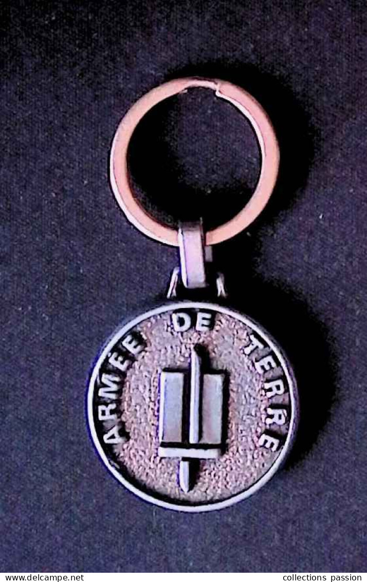 Porte Clefs, Clés, Métal, Militaria, Armée De Terre, 2 Scans, Frais Fr 2.25 E - Key-rings