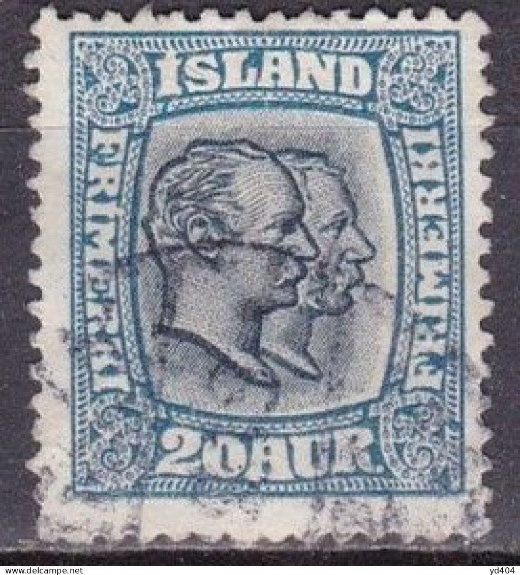 IS013E – ISLANDE – ICELAND – 1915/18 – KINGS CHRISTIAN IX & FREDERIK VII – MI # 80 USED 20 € - Oblitérés