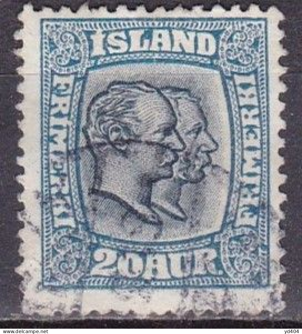 IS013E – ISLANDE – ICELAND – 1915/18 – KINGS CHRISTIAN IX & FREDERIK VII – MI # 80 USED 20 € - Used Stamps