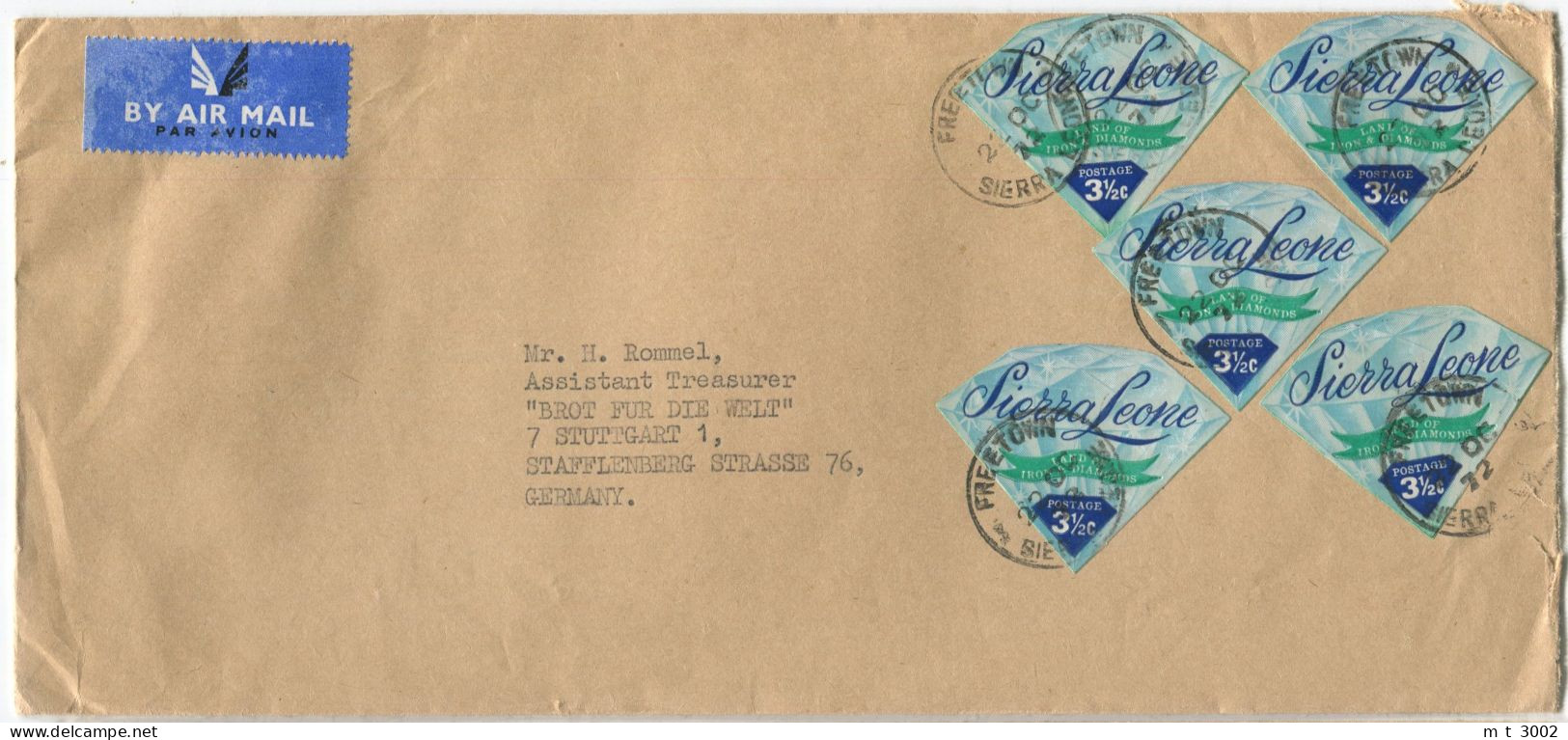 Cover Sierra Loene Freetown 1972 Diamond  Odd Shaped - Sierra Leone (1961-...)