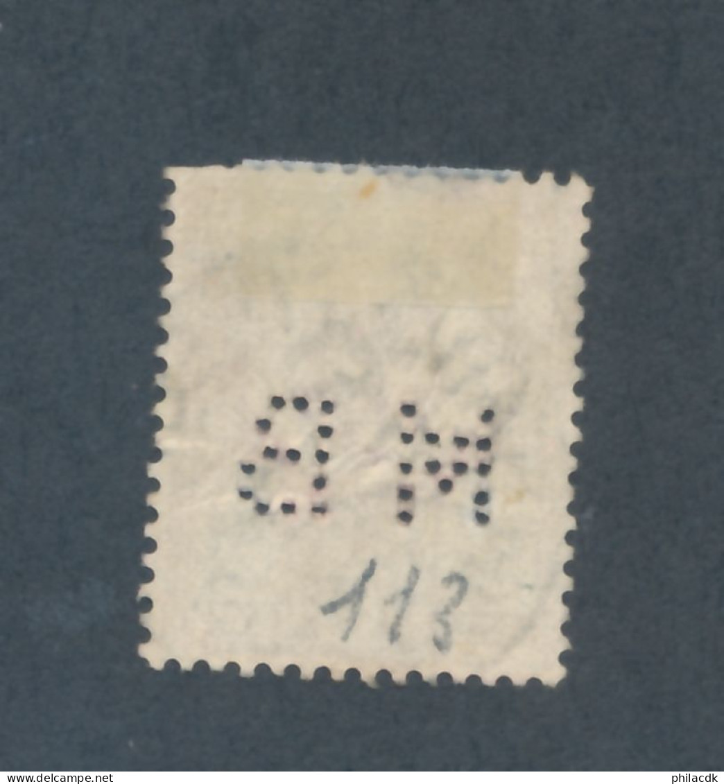 GRANDE-BRETAGNE - N° 113 OBLITERE PERFORE HB - 1902/10 - Perfin