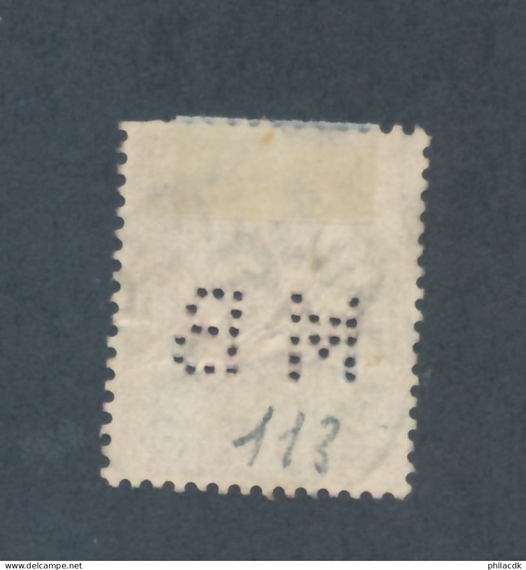 GRANDE-BRETAGNE - N° 113 OBLITERE PERFORE HB - 1902/10 - Perfins