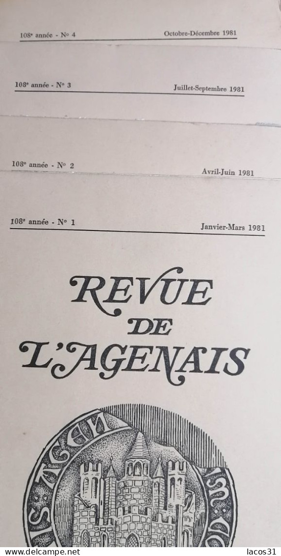 LA REVUE DE L'AGENAIS 108ème  Année  N° 1, 2, 3, 4 - 1981 - Aquitaine