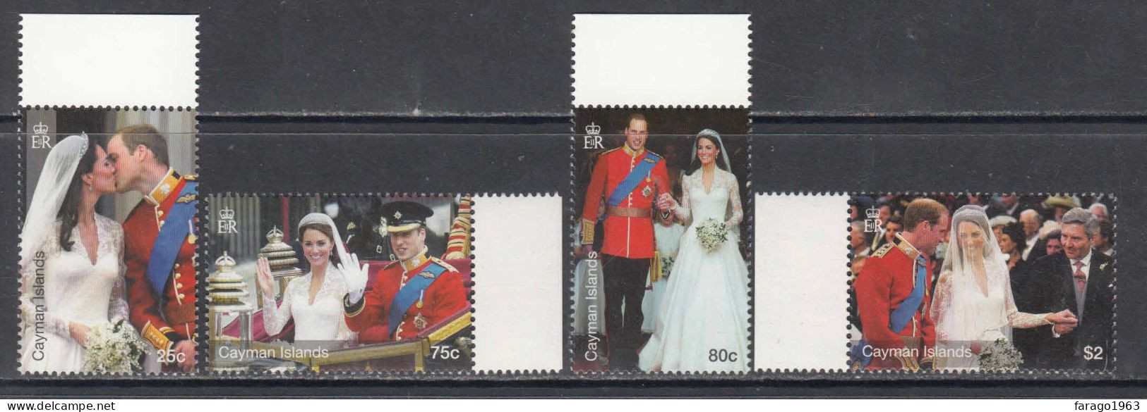2011 Cayman Islands Royal Wedding William & Kate  Complete Set Of 4 MNH @ BELOW FACE VALUE - Cayman Islands