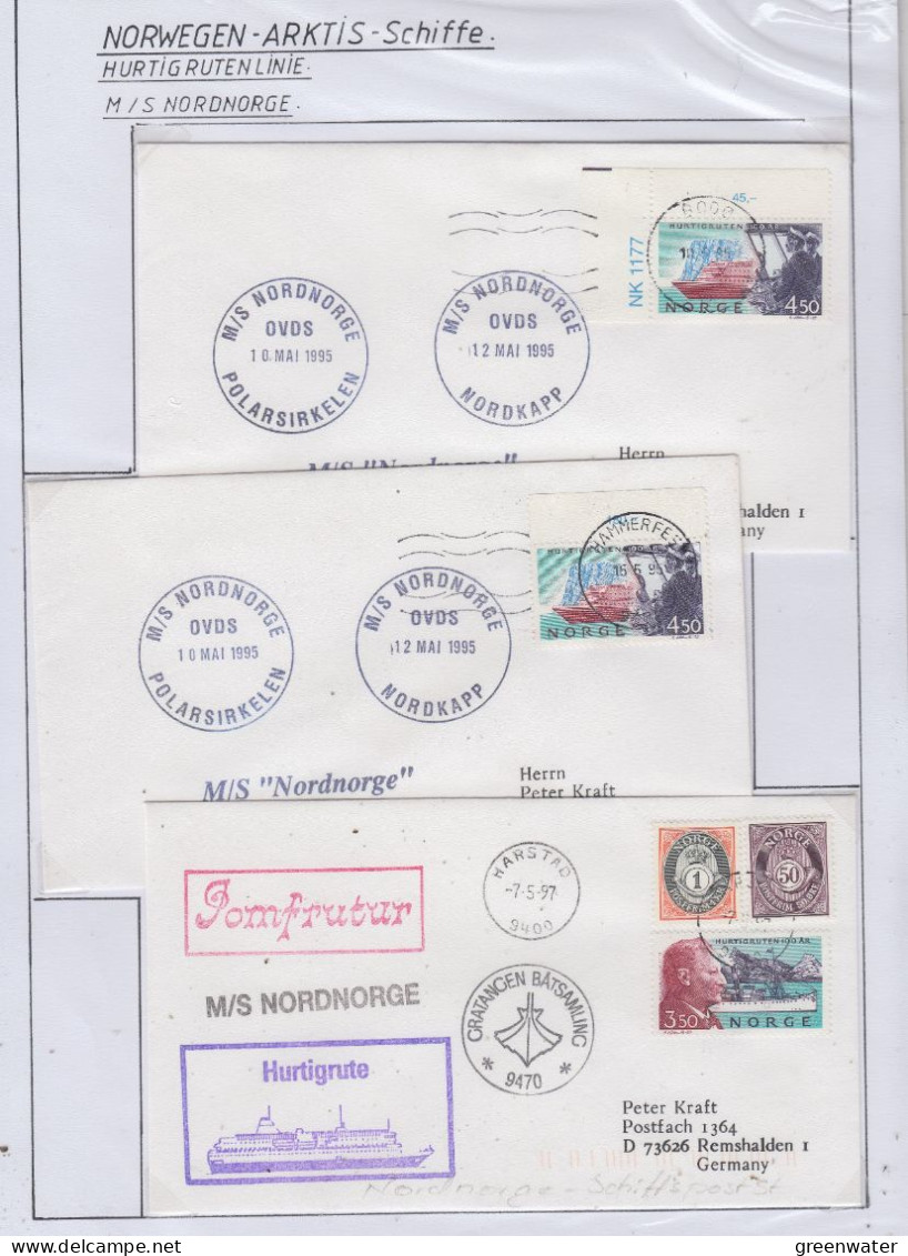 Norway Hurtigruten MS Nordnorge 3  Covers (HI180) - Polar Ships & Icebreakers