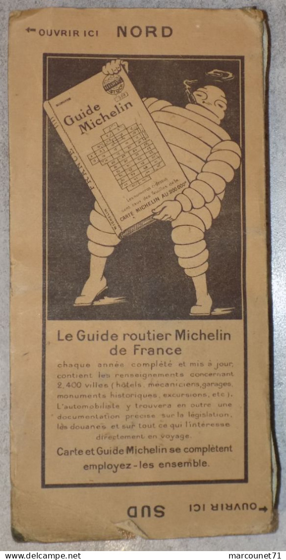CARTE MICHELIN DE LA FRANCE N°28 1924 CLERMONT LYON ENTOILÉE - Kaarten & Atlas