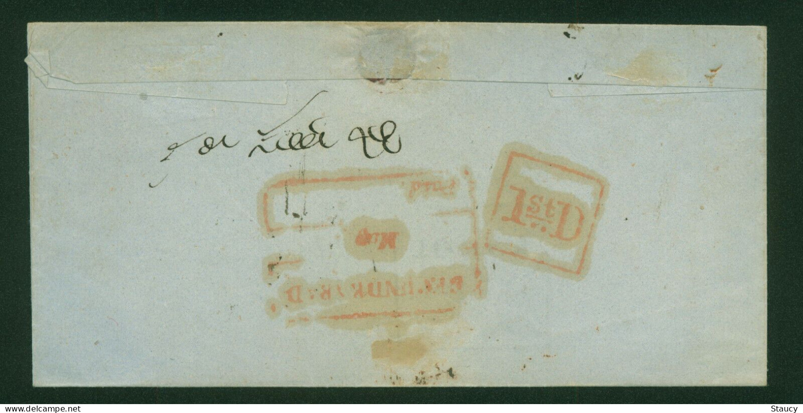 British India 1854 QV 1/2a Half Anna Litho / Lithograph Stamp Franking On Cover Kurnool To Secunderabad As Per Scan - 1854 East India Company Administration