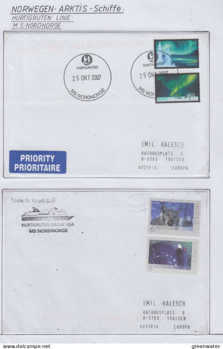 Norway Hurtigruten MS Nordnorge 2 Covers (HI182) - Barcos Polares Y Rompehielos