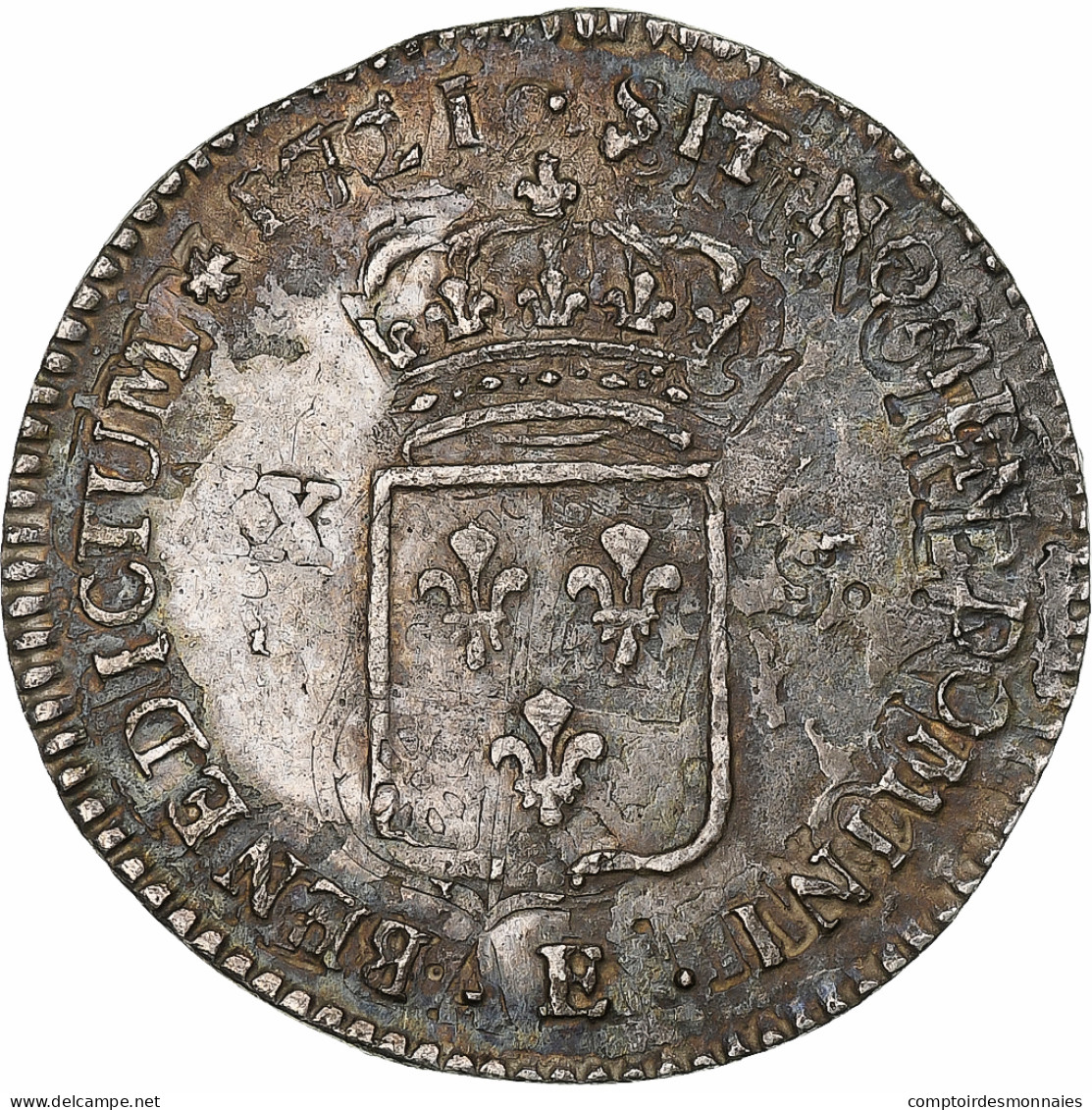 France, Louis XV, 1/6 Écu De France, 1721, Tours, Réformé, Argent, TB+ - 1715-1774 Louis XV Le Bien-Aimé