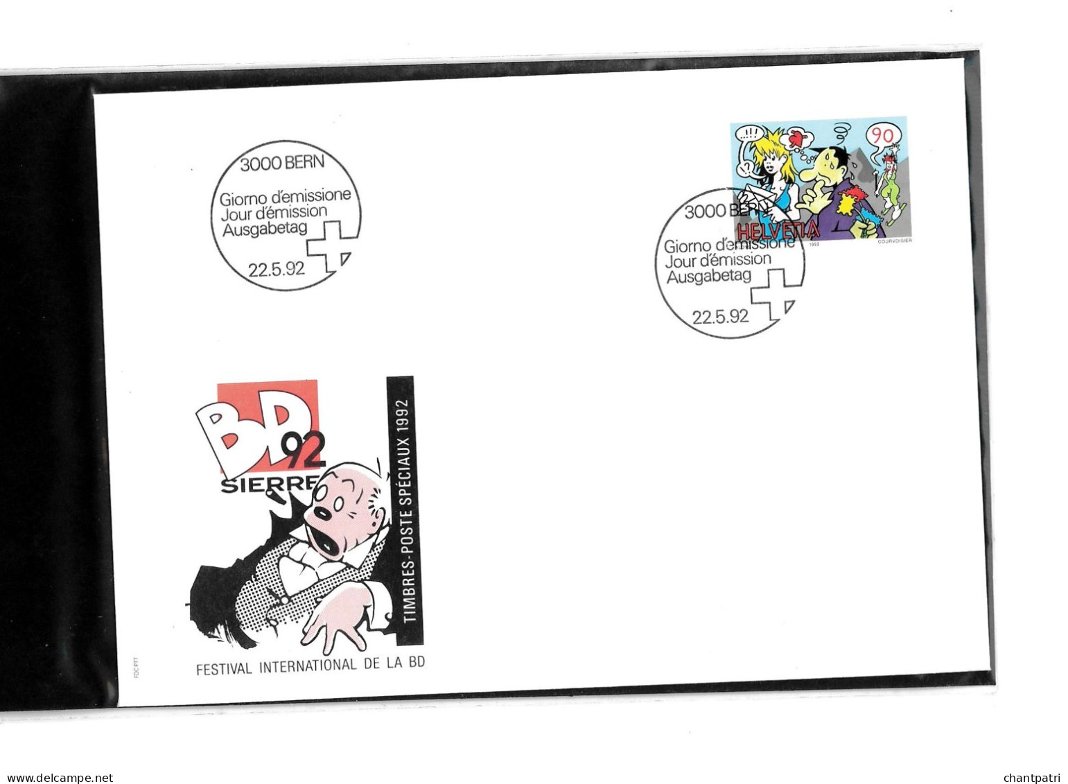 3000 Bern - BD 92 Sierre - Festival International De La BD - 22 05 1992 - Beli FDC 003 - Lettres & Documents