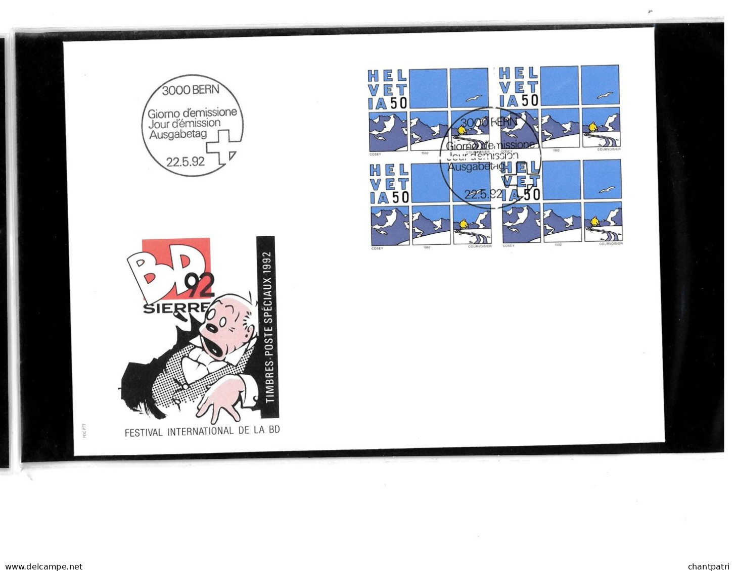 3000 Bern - BD 92 Sierre - Festival International De La BD - 22 05 1992 - Beli FDC 004 - Briefe U. Dokumente