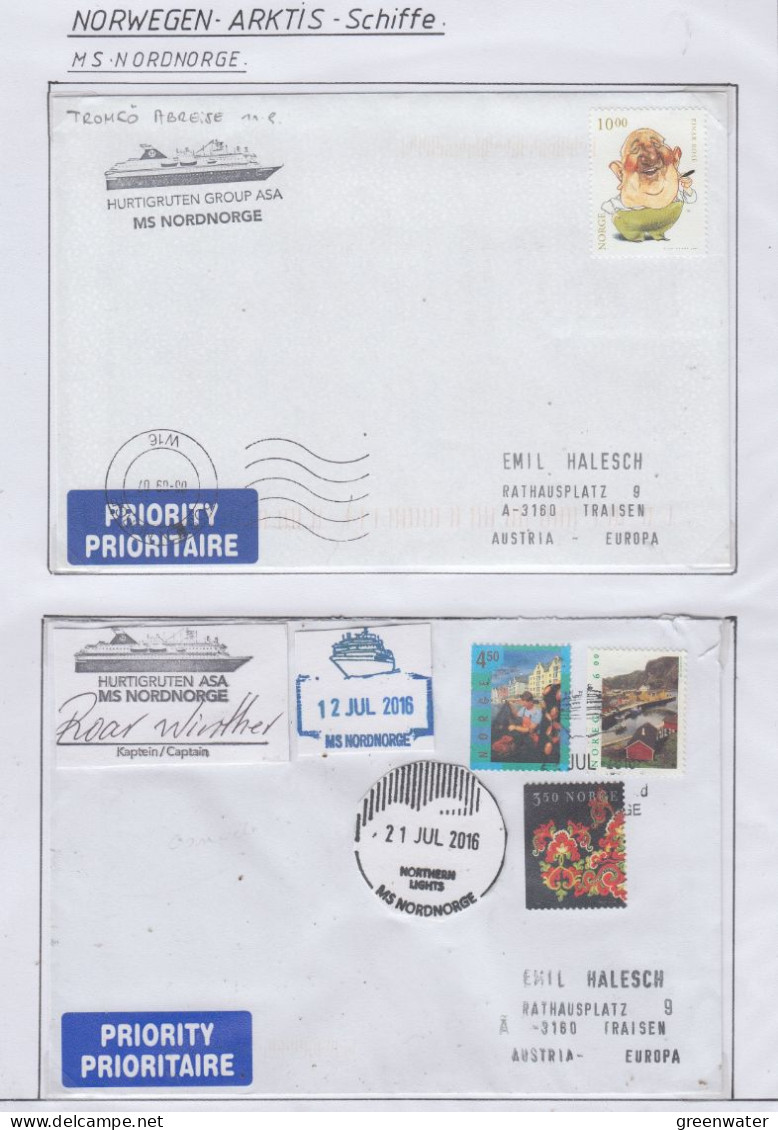 Norway Hurtigruten MS Nordnorge 2 Covers (HI184A) - Barcos Polares Y Rompehielos