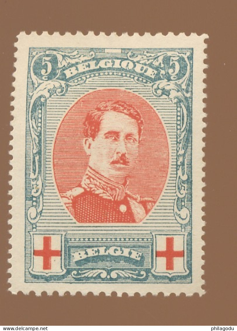 132.A Dent 14x12  5c Sans Colle Zonder Gom  Cote Ø  18,-€ - 1914-1915 Rode Kruis