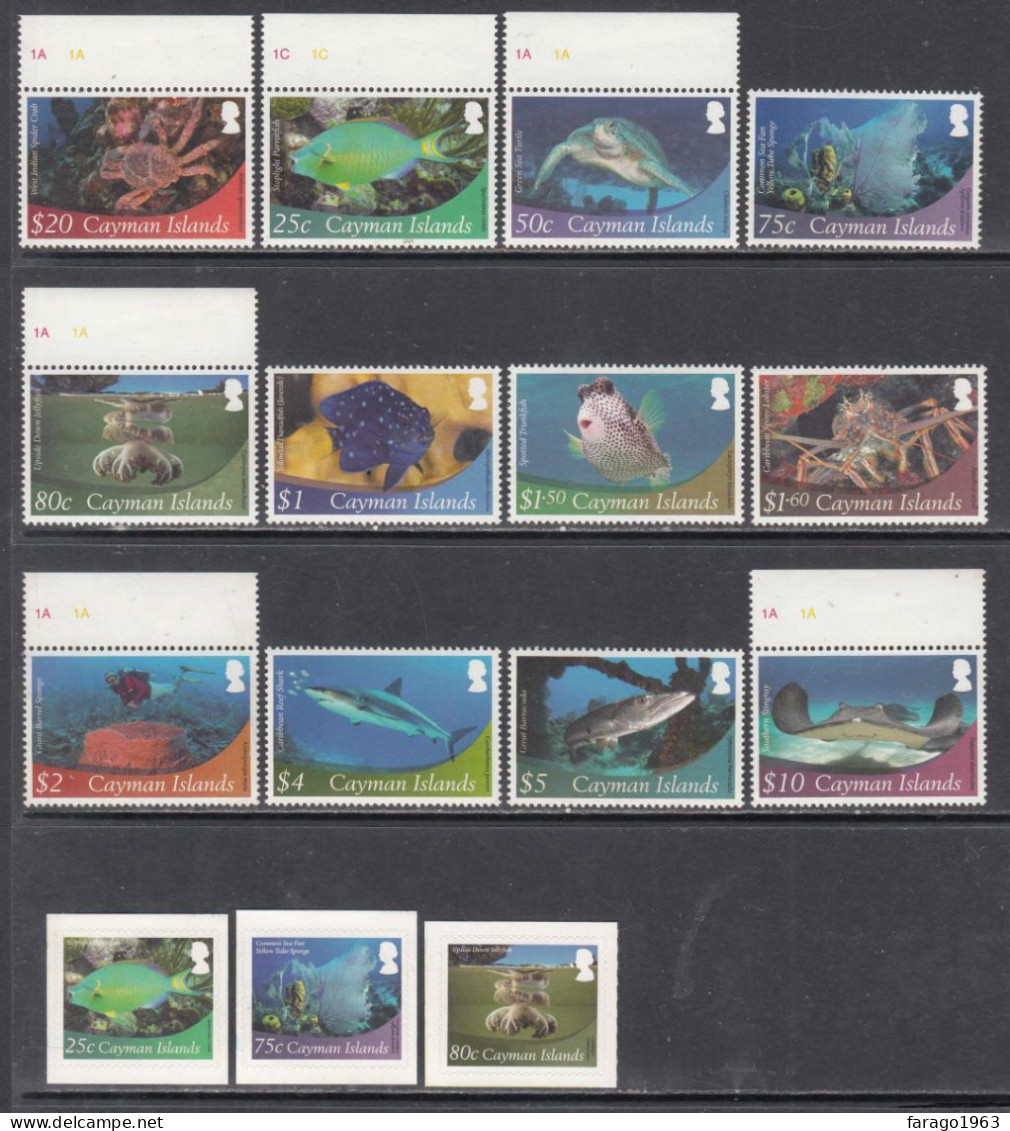 2012 Cayman Islands Marine Life Definitives Fish Poisson Complete Set Of 15 MNH @ BELOW FACE VALUE - Cayman Islands