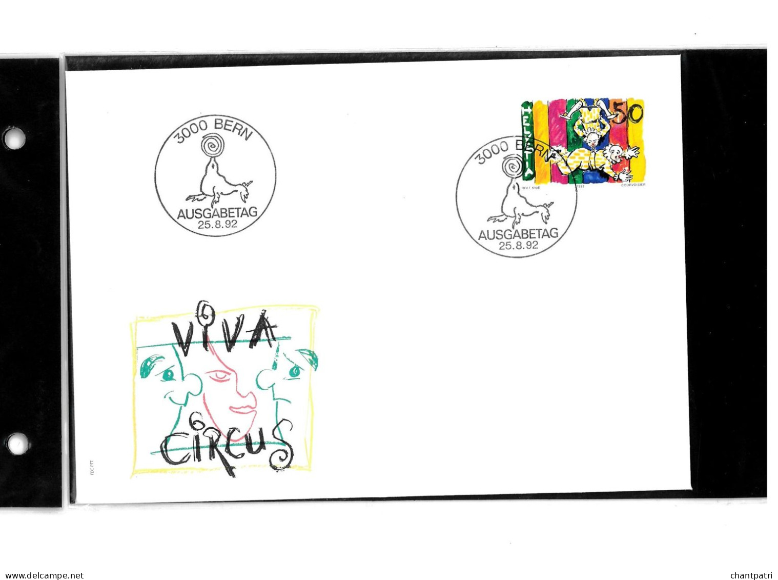 3000 Bern - Viva Circus - Ausgabetag - 25 08 1992 - Beli FDC 012 - Storia Postale