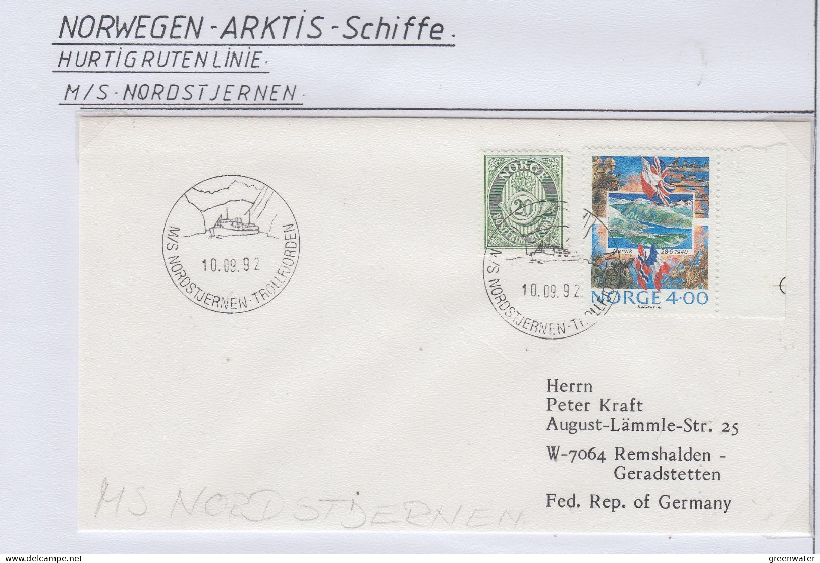 Norway Hurtigruten MS Nordstjernen 2 Covers (HI187) - Barcos Polares Y Rompehielos