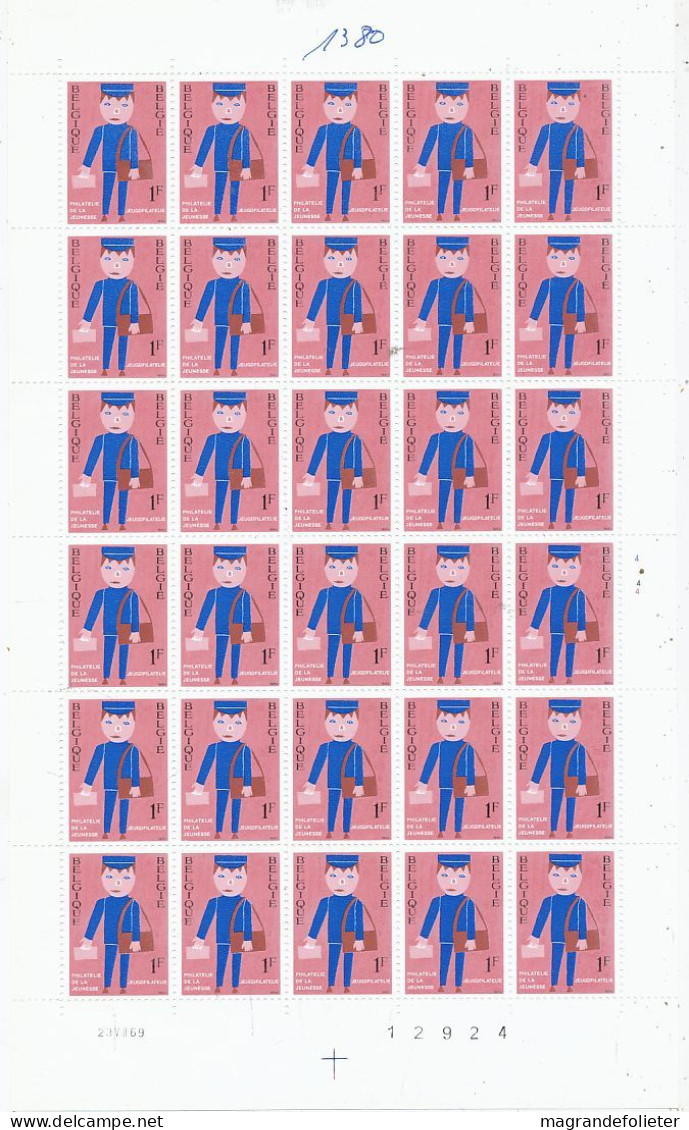 TIMBRE  ZEGEL STAMP  BELGIQUE LOT 10 PLANCHES COMPLETES DE 30 EX.  XX - 1961-1970