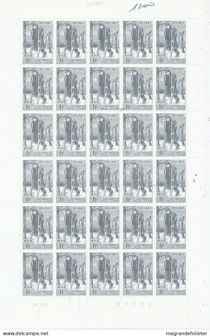 TIMBRE  ZEGEL STAMP  BELGIQUE LOT 10 PLANCHES COMPLETES DE 30 EX.  XX - 1961-1970