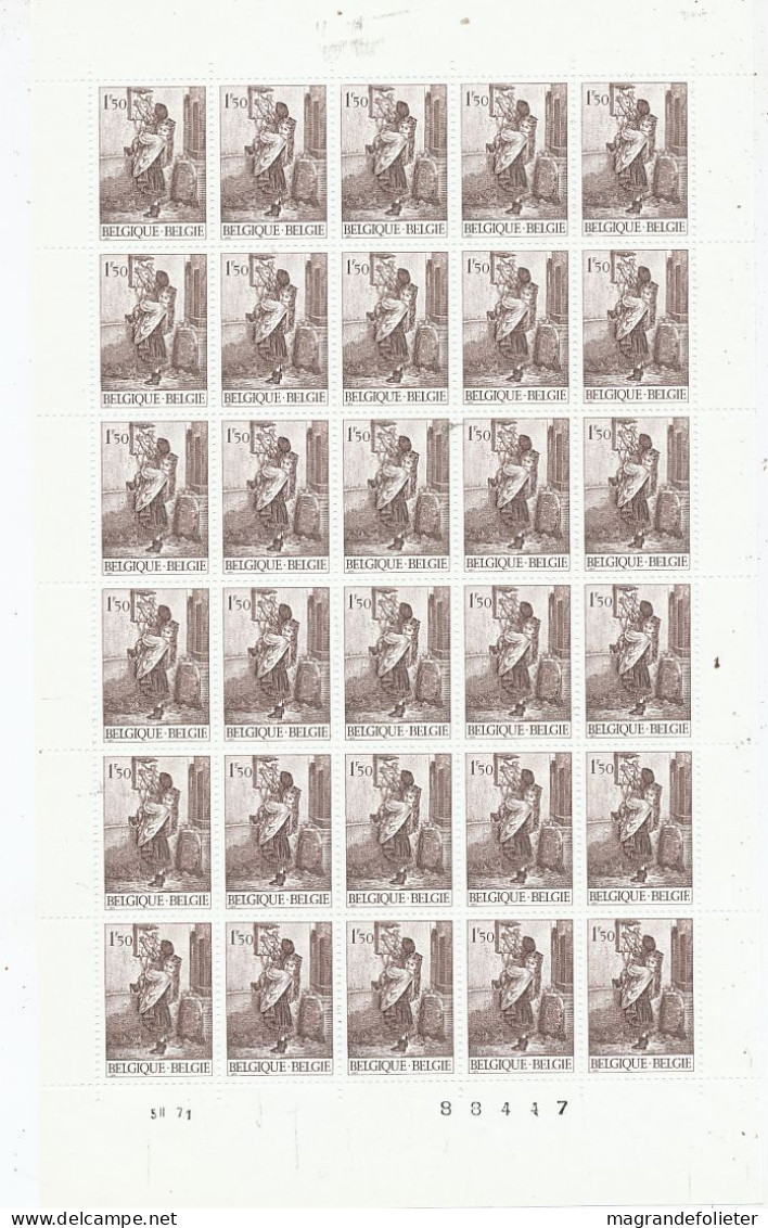 TIMBRE  ZEGEL STAMP  BELGIQUE LOT 10 PLANCHES COMPLETES DE 30 EX.  XX