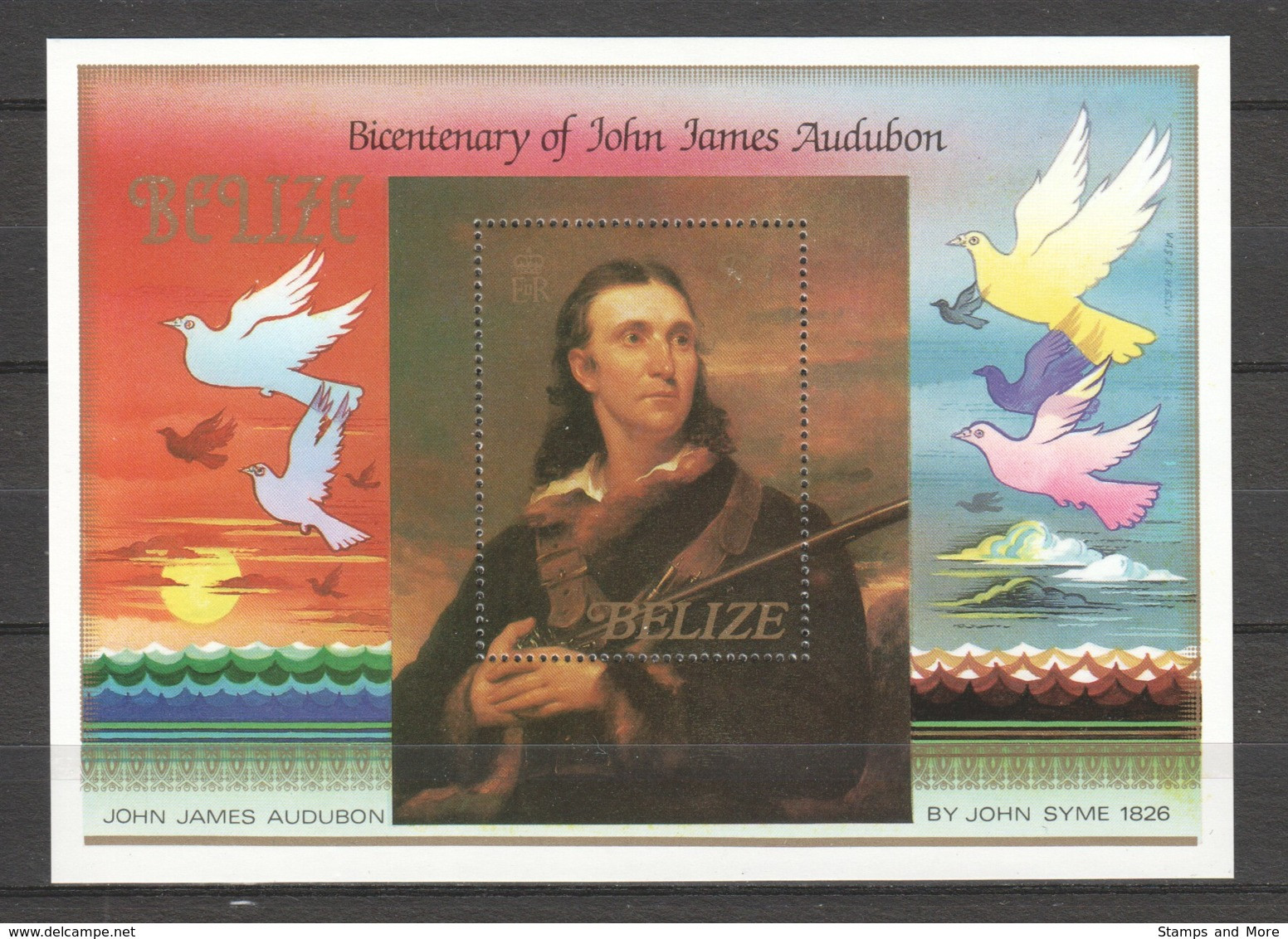 Belize 1985 Mi Block 67 MNH JOHN JAMES AUDUBON - BIRDS - Pigeons & Columbiformes