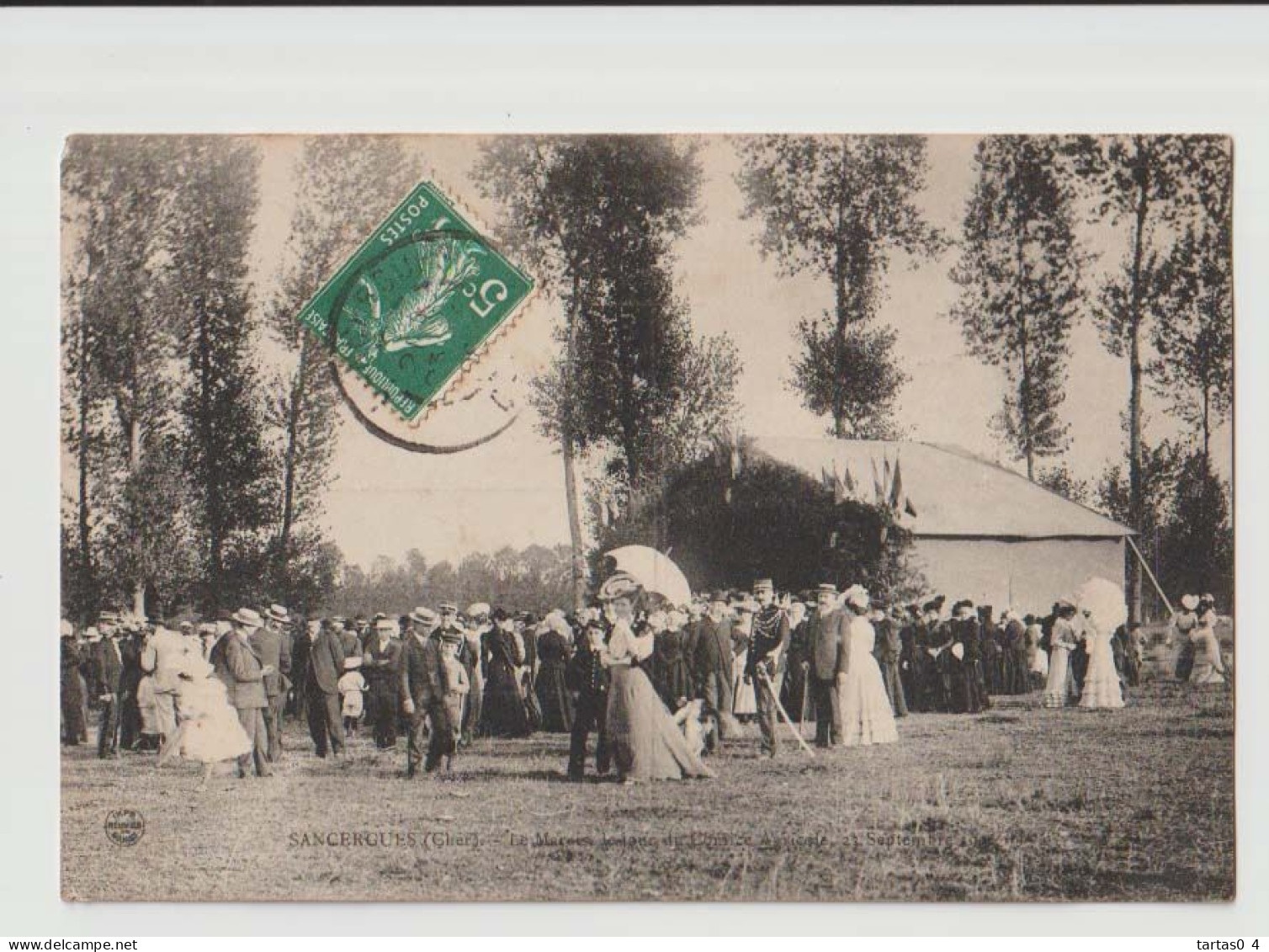 18 -  SANCERGUES  - TOP CP  - Le Jour Du Comice Agricole En 1906 Belle Animation Bon état - Sancergues