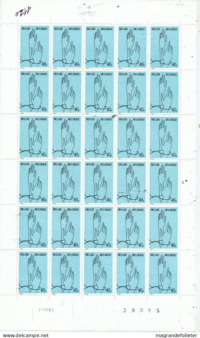 TIMBRE  ZEGEL STAMP  BELGIQUE LOT 10 PLANCHES COMPLETES DE 30 EX.  XX - 1961-1970