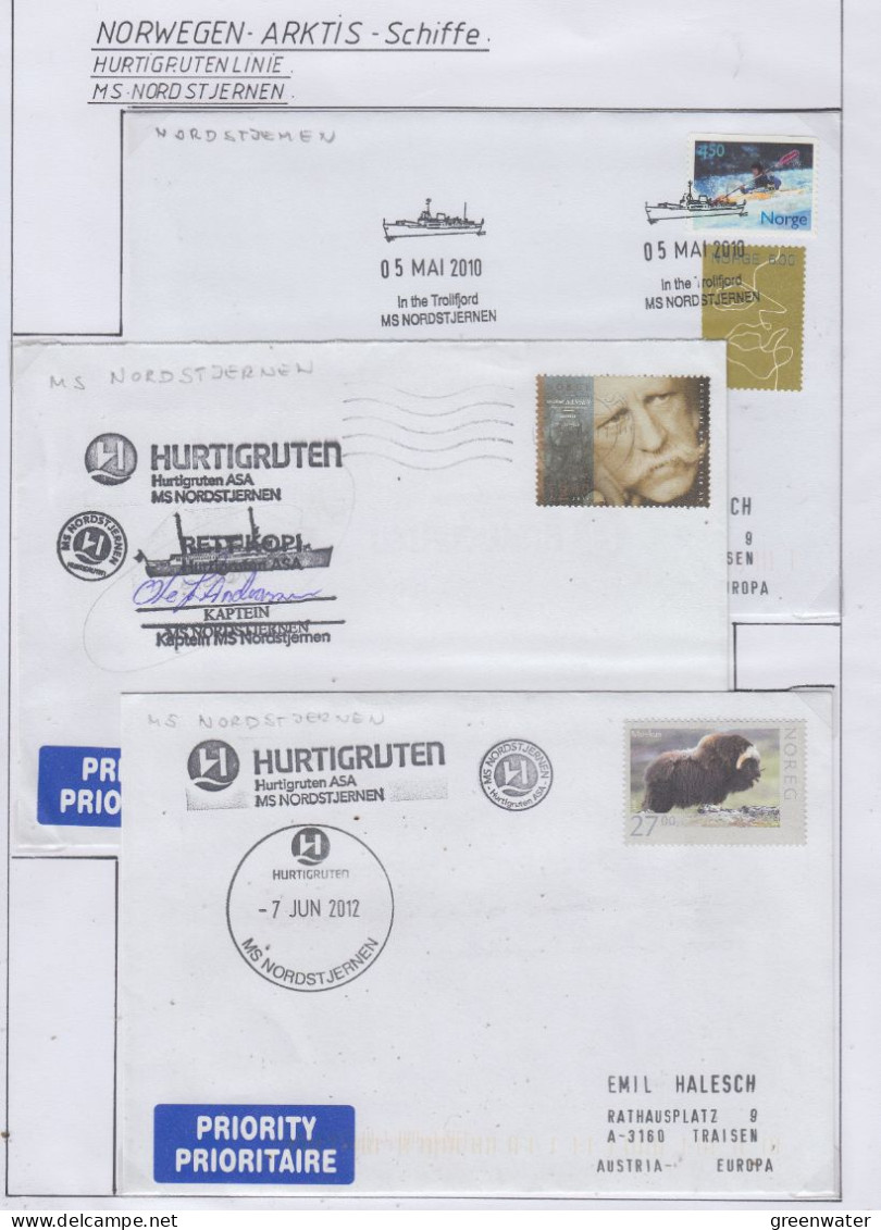 Norway Hurtigruten MS Nordstjernen 3 Covers (HI188A) - Polar Ships & Icebreakers