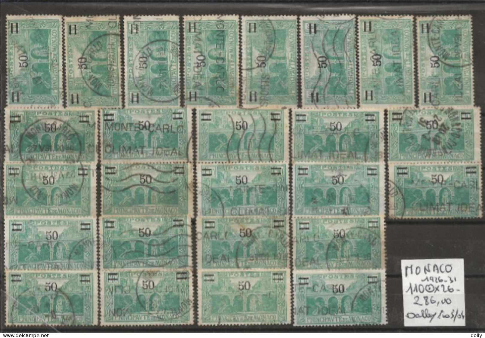 TIMBRE DE MONACO OBLITEREES 1933.37 Nr 110X26 COTE 286.O0  € - Gebraucht