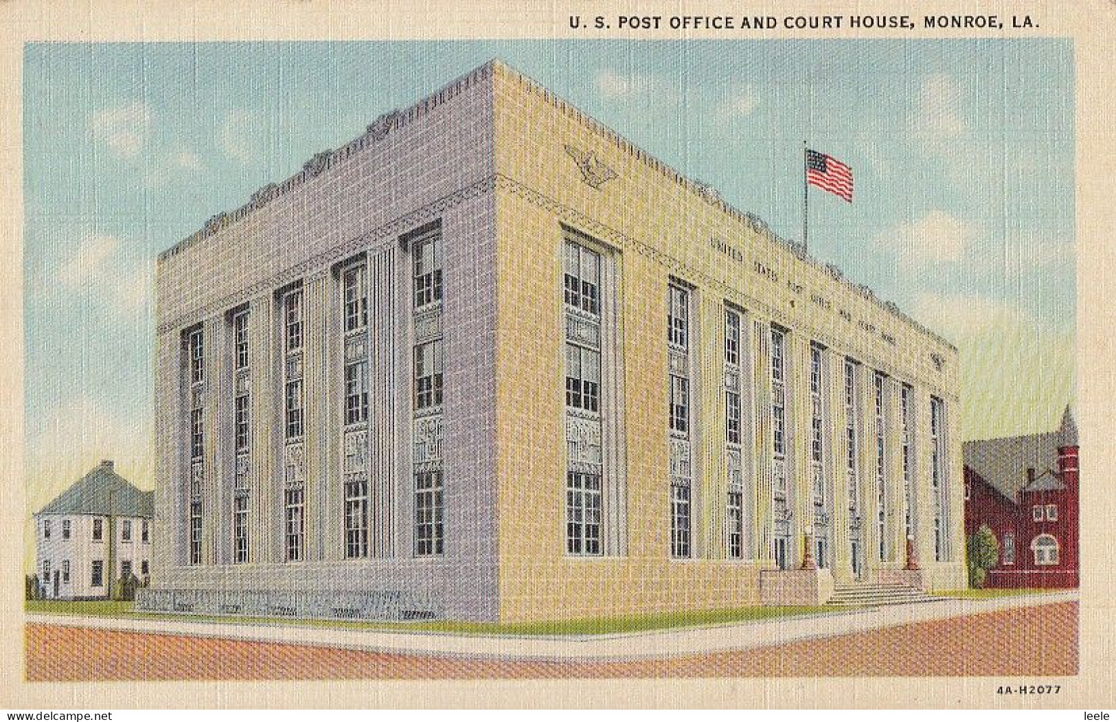 BY87. Vintage US Linen Postcard. US Post Office And Court House, Monroe.LA - Other & Unclassified