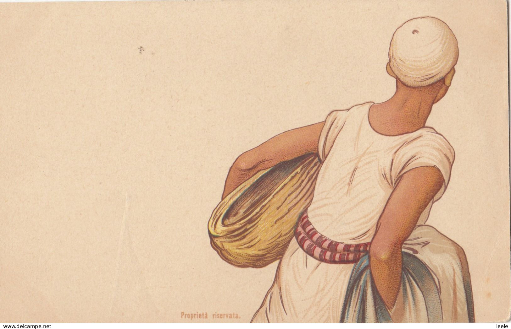 BY65. Vintage Postcard. Arab Man Carrying A Basket. - Asia