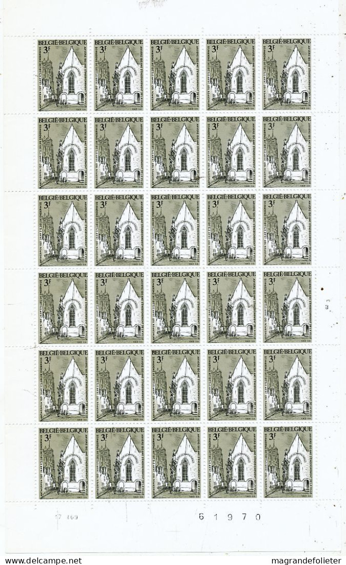 TIMBRE  ZEGEL STAMP  BELGIQUE LOT 10 PLANCHES COMPLETES DE 30 EX.  XX - 1961-1970