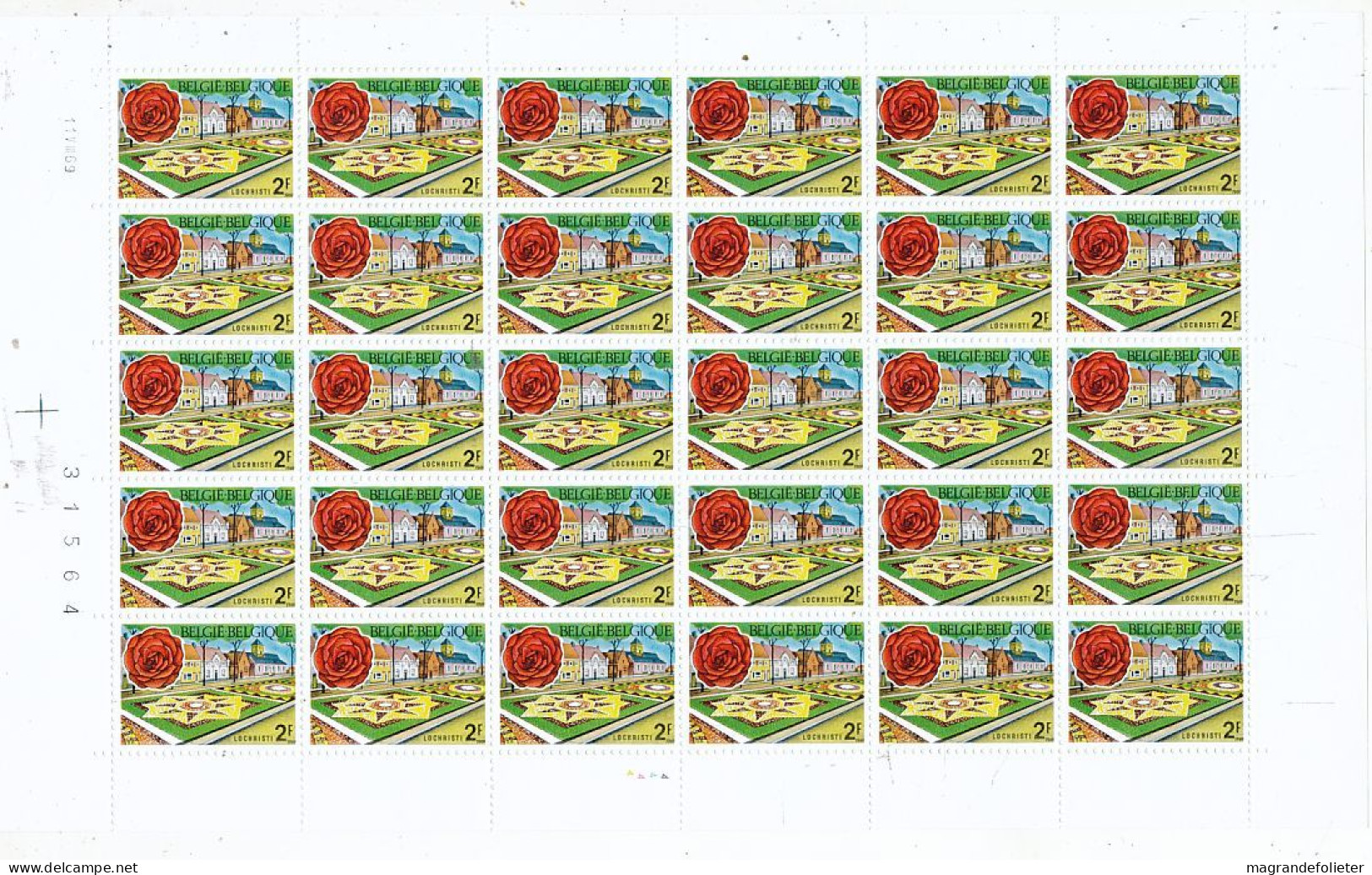 TIMBRE  ZEGEL STAMP  BELGIQUE LOT 10 PLANCHES COMPLETES DE 30 EX.  XX